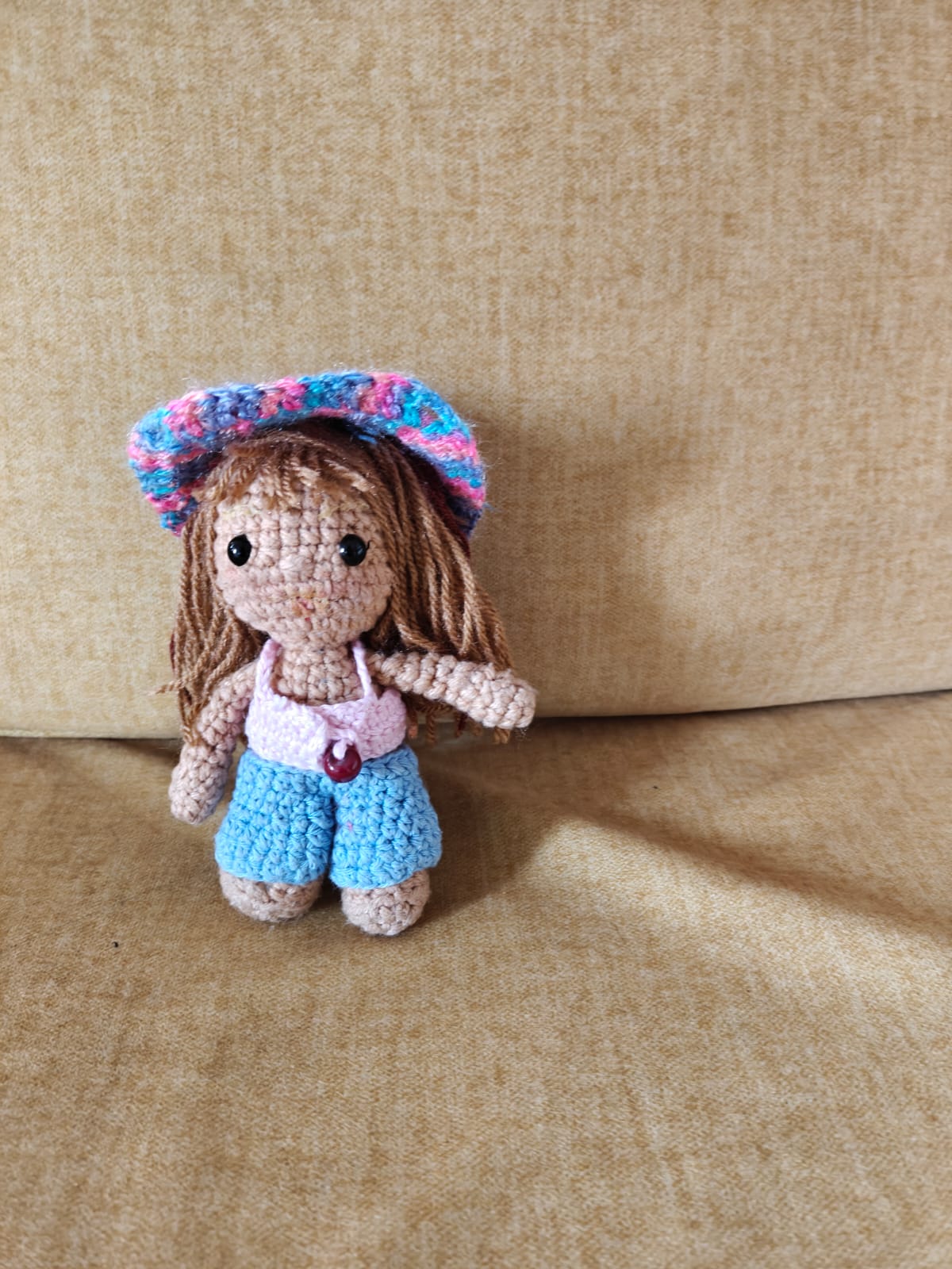 Amigurumi girl doll with hat