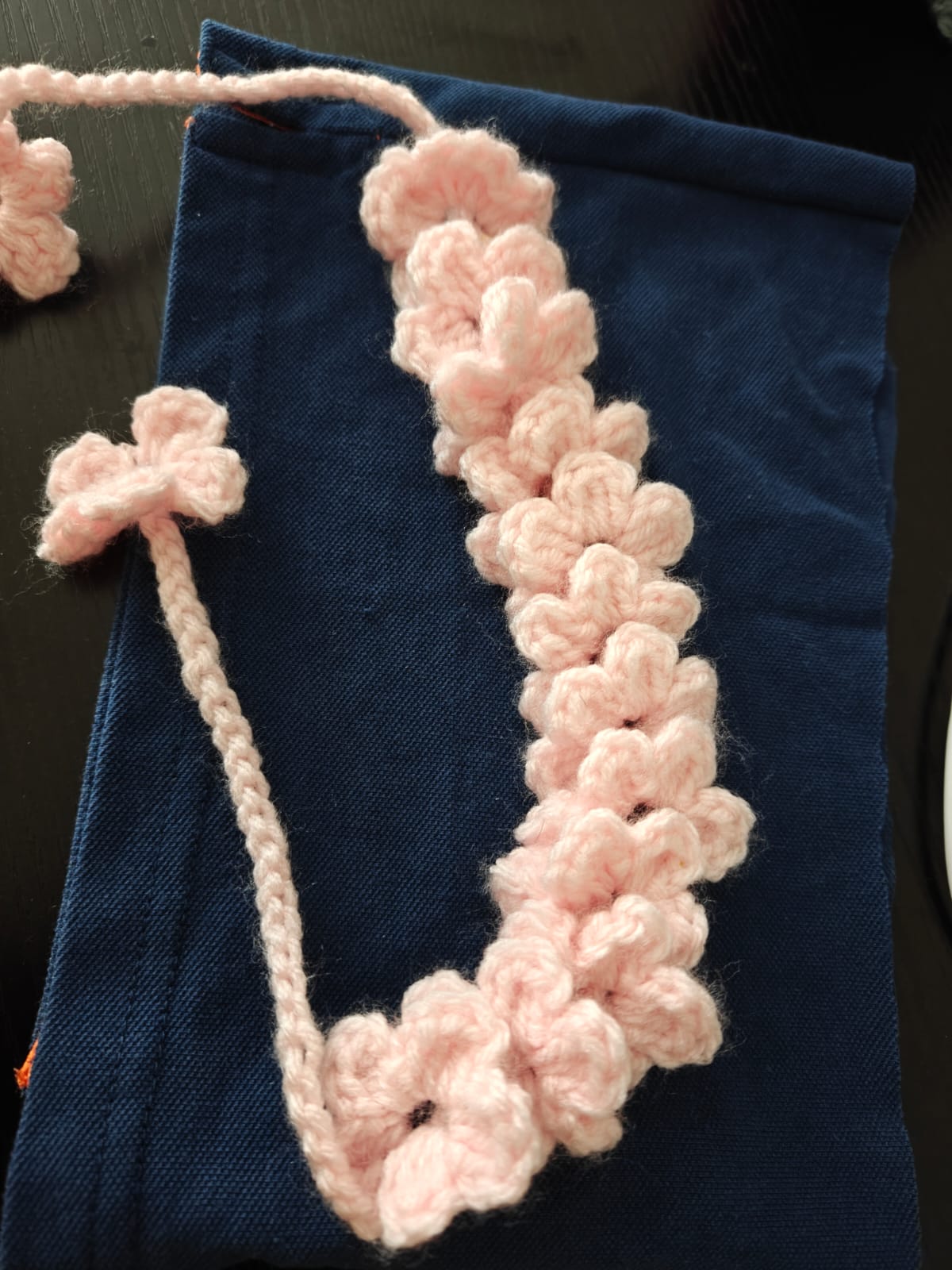 Pink flower chain headband