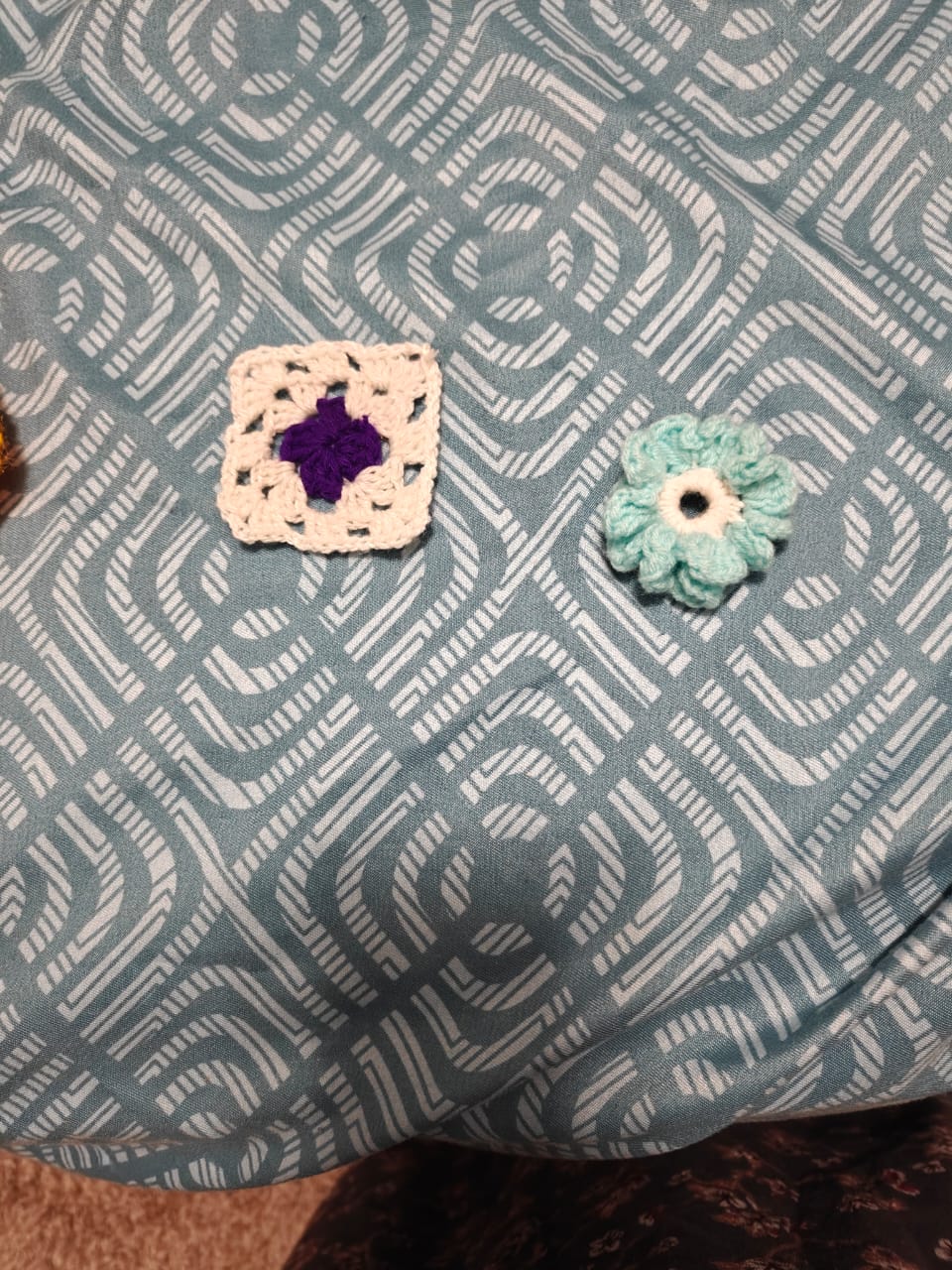 Granny square and flower motif
