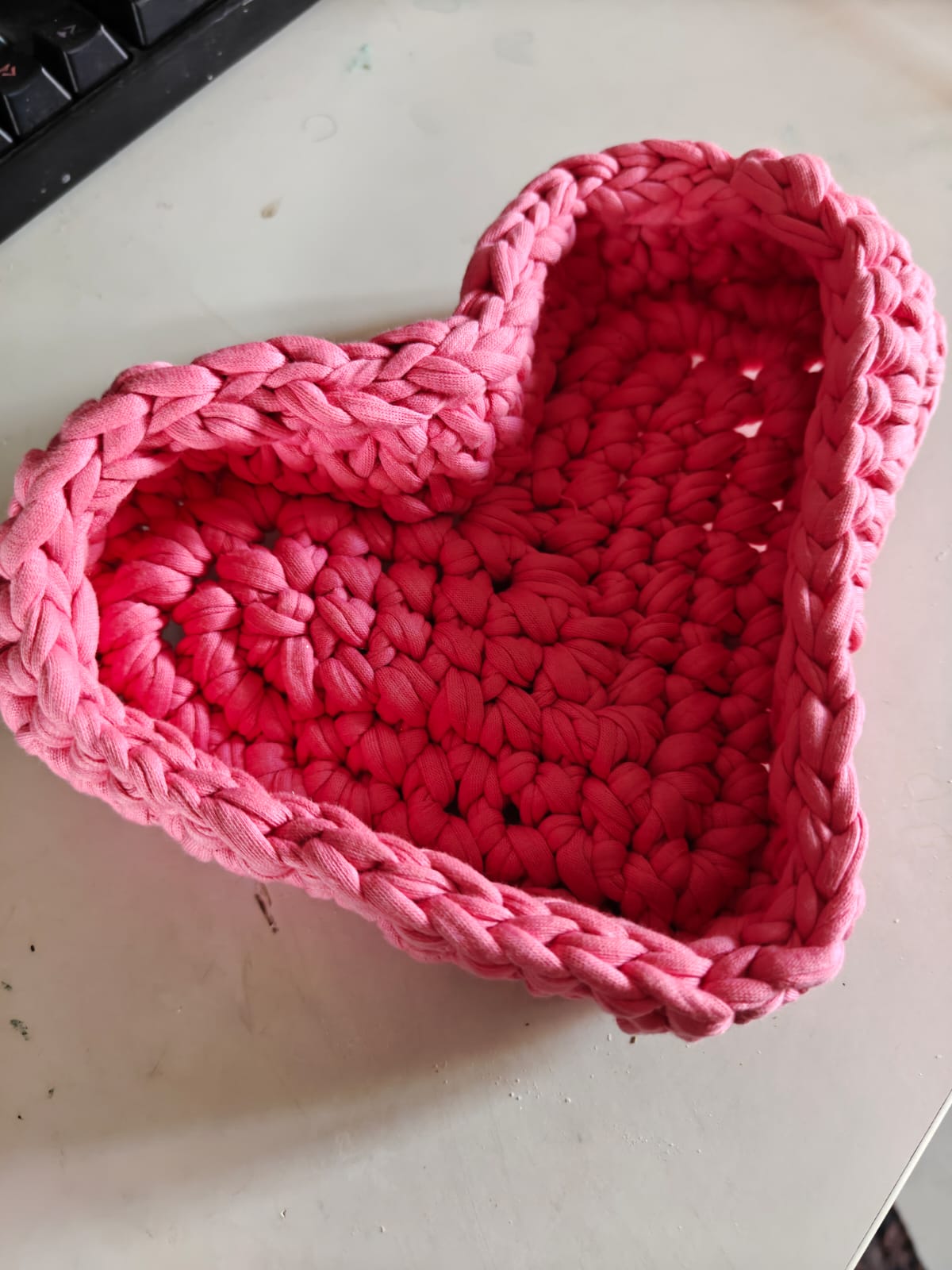 Pink heart-shaped basket