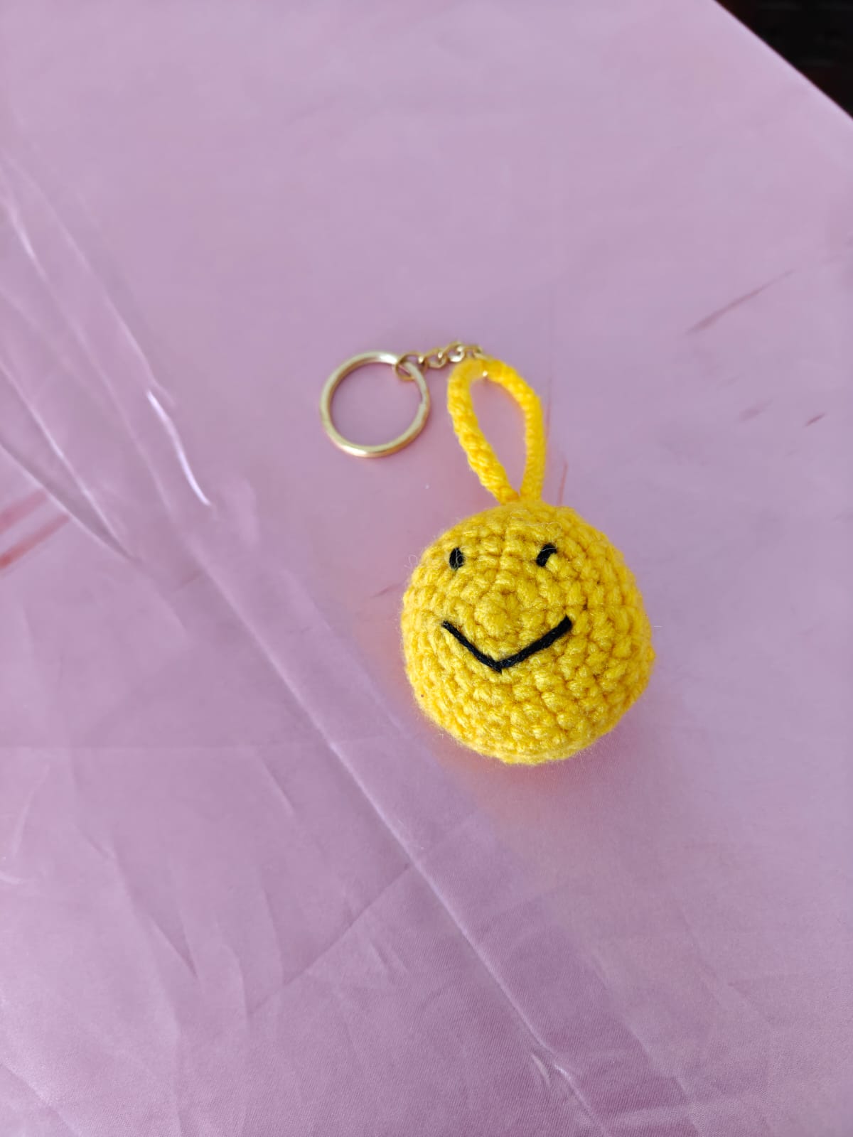 Yellow smiley keychain