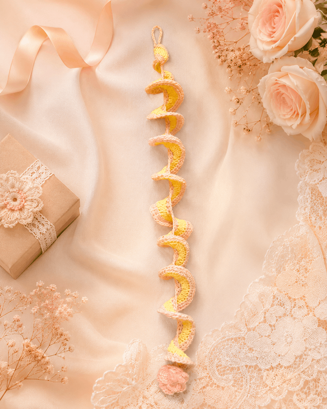 Peach Sunshine Crochet Windspinner